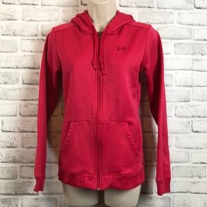 Under Armour Women's Size Small Pink Full Zip Long Sleeve Hoodie